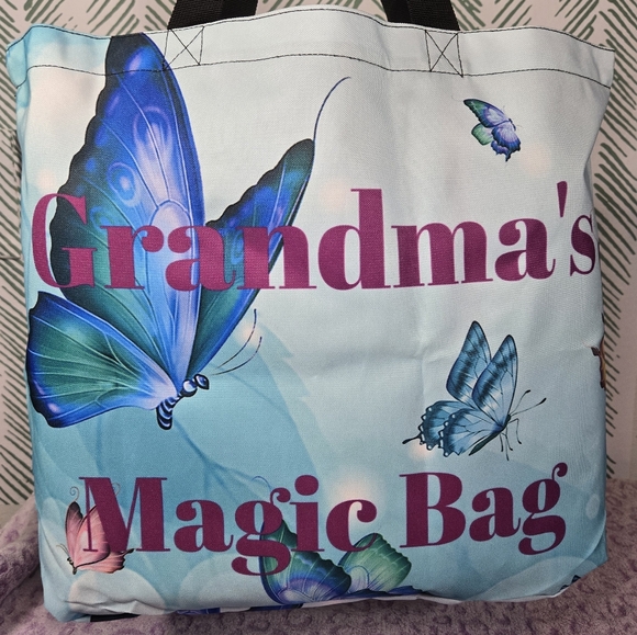 Grandma's Magic Bag - Blue Butterfly Tote - Picture 5 of 10